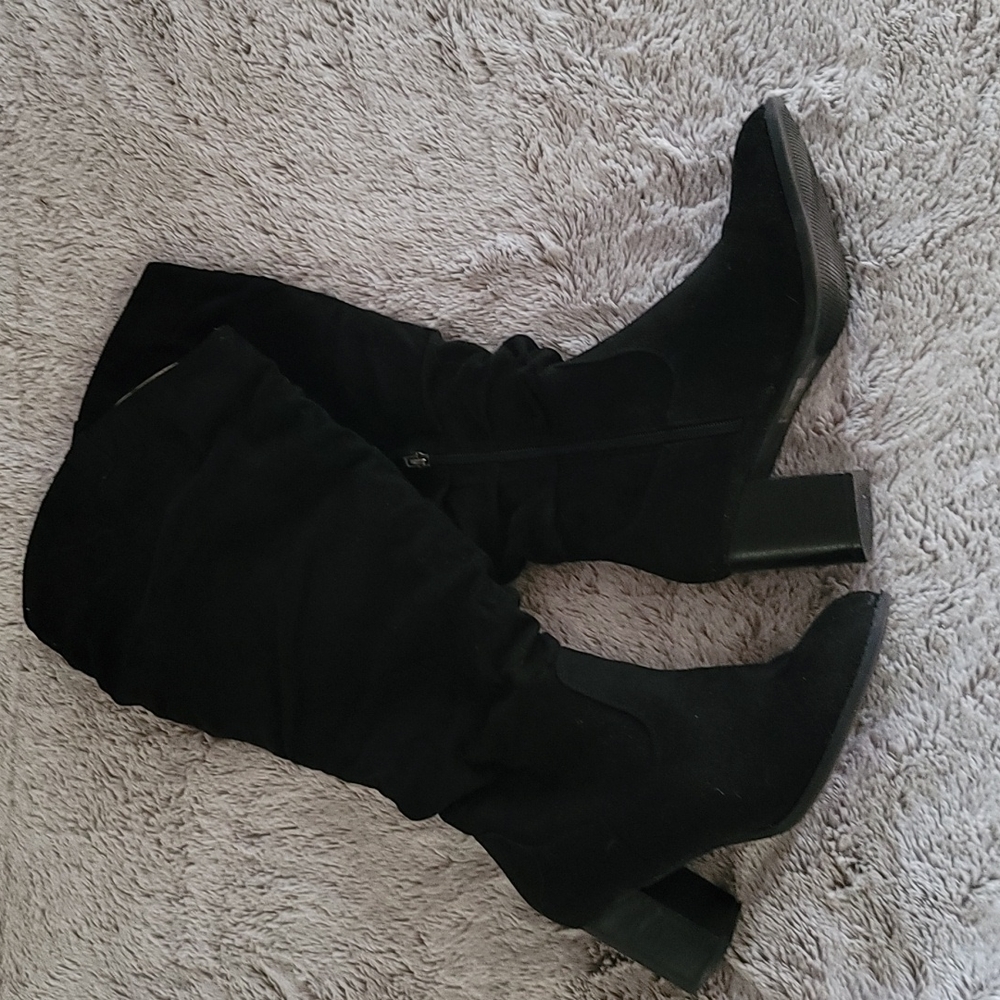 Black suede boots